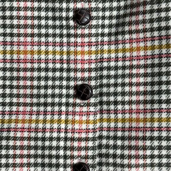 Talbots Button Front Wool Blend Houndstooth Plaid Above the Knee Size 10 - Picture 7 of 11